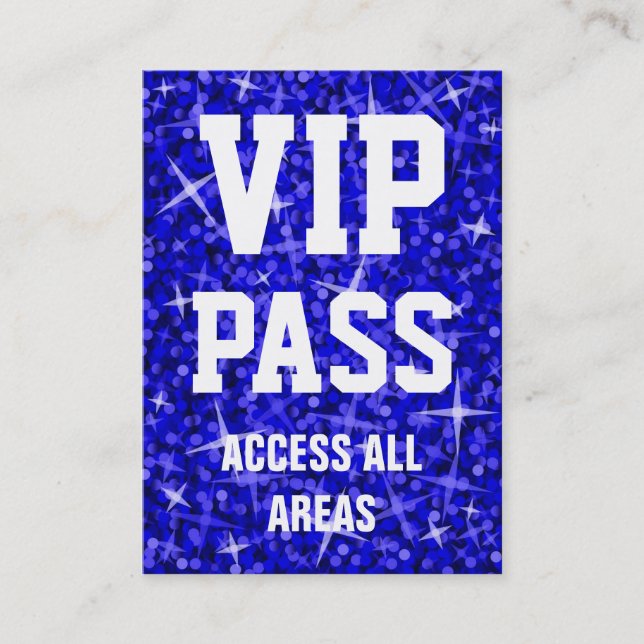 Visita Glitz Dark Blue 'VIP PASS' - paraquedas de cartão  (Frente)