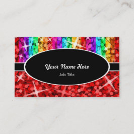Visita Glitz Mistura Rainbow Red Black oval cartão de vis