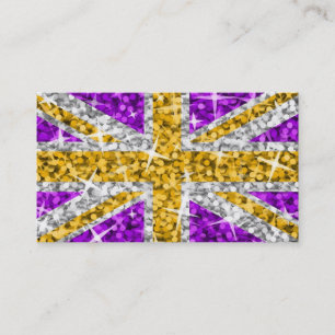 Visita Glitz UK Dourado modelo de cartão de negócios Whit