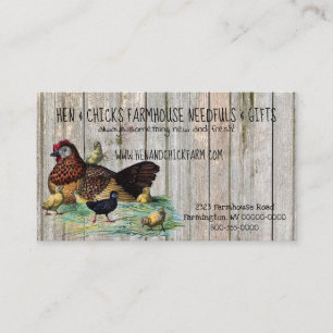 Visita Hen & Pintinhos Estilo de Farmhouse Russo Cartão d