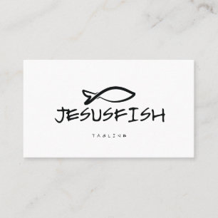 Visita Jesus modelo de cartão de negócios FISH