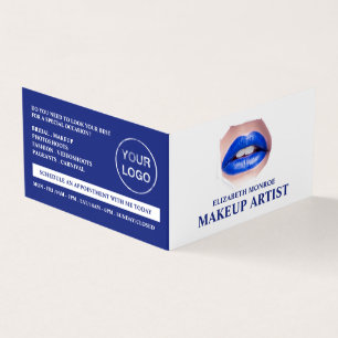 Visita Lábios Azuis Modernos, Artista Makeup, Cartão de L