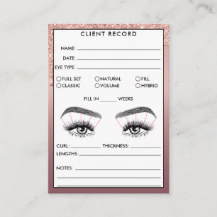Visita Lash Client Record Adicionar logotipo Cartão de vi