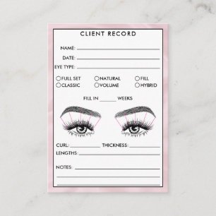 Visita Lash Client Record Adicionar logotipo Cartão de vi