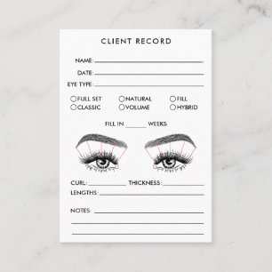 Visita Lash Client Record Adicionar logotipo Cartão de vi