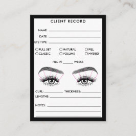 Visita Lash Client Record Adicionar logotipo Cartão de vi