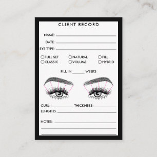 Visita Lash Client Record Adicionar logotipo Cartão de vi