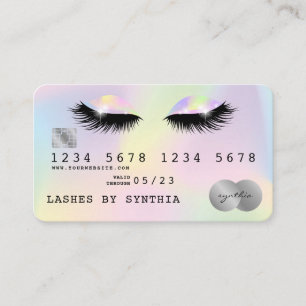 Visita Lashes de Cartão de Crédito Moderno Unicórn Hológr