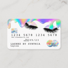 Visita Lashes de Cartão de Crédito Moderno Unicórn Hológr