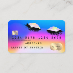 Visita Lashes de Cartão de Crédito Moderno Unicórn Hológr