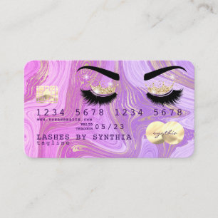 Visita Lashes de cartão de crédito violeta violeta pastel
