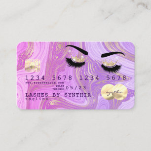 Visita Lashes de cartão de crédito violeta violeta pastel