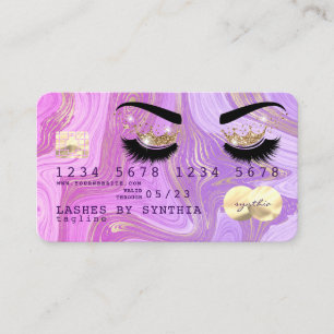 Visita Lashes de cartão de crédito violeta violeta pastel