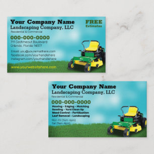 Visita Lawncare Landscaping Grass Cutting Cartão de visi