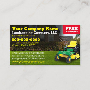 Visita Lawncare Landscaping Grass Cutting Cartão de visit