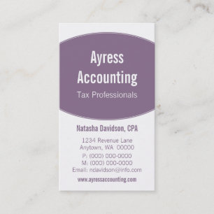 Visita Limpe curvas cartão de visita, Lilac