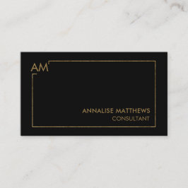 Visita Linhas geométricas Douradas limpas no Cartão de vi