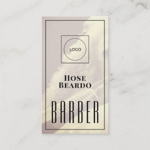 Visita Logotipo barbeiro moderno enquadrado cartão de vis