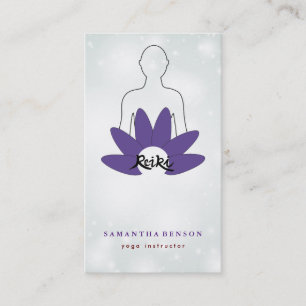 Visita Logotipo da Flor Elegante Lotus Yoga Cartão de vi