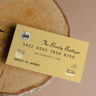 Visita Logotipo de Cartão de Crédito Dourado de Luxo Ne