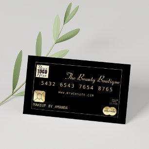 Visita Logotipo de Cartão de Crédito Dourado Luxury Chic