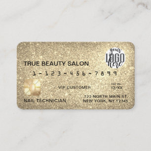 Visita Logotipo de cartão de crédito Glamoroso Sparkly Do