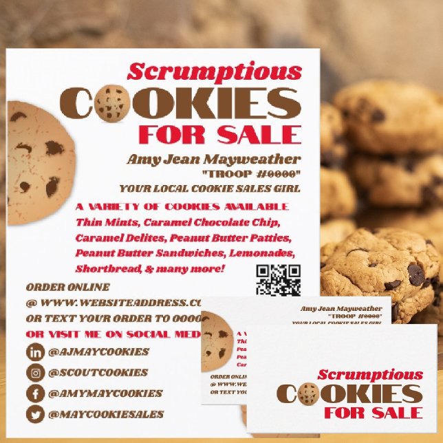 Visita Logotipo de Cookies, Cartão de drenagem de Vendas  (Criador carregado)