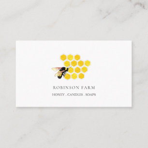 Visita Logotipo de fazenda de abelhas melíferas Cartão de