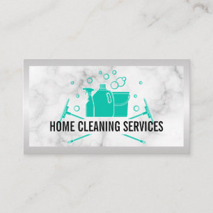 Visita Logotipo de limpeza da casa   Marble Cartão de vis