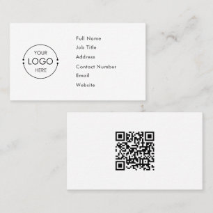 Visita Logotipo personalizado branco Modelo de cartão de