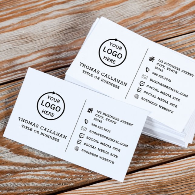 Visita Logótipo personalizado cartão de mídia social mini (Criador carregado)