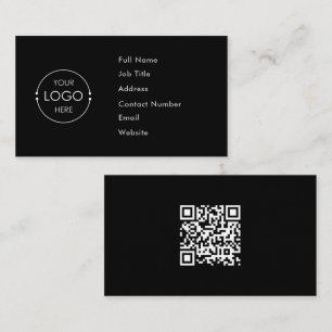Visita Logotipo personalizado preto Modelo de cartão de n