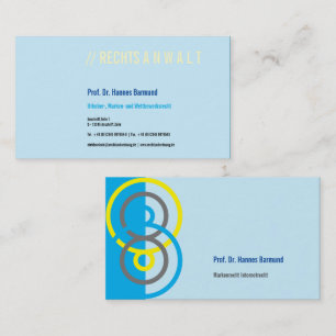 Visita Logotipo redondo abstrato azul amarelo cartão de v