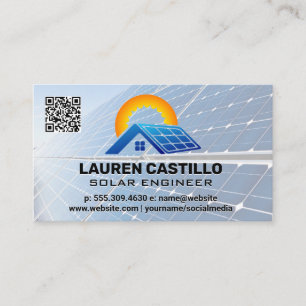Visita Logotipo técnico do painel solar   Cartão de visit