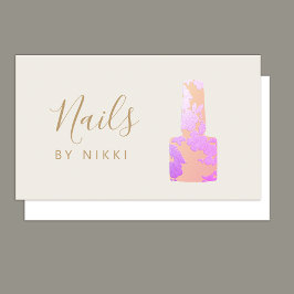 Visita Manicurista Nail Salon Pink Glitter Cartão de visi