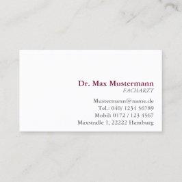 Visita Médico cartão de presentação