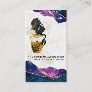 Visita *~* Mermaid Moon Mystic Galaxy Agate Cartão de vi