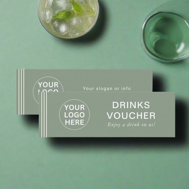 Visita Mini Beba Voucher Cartão de Logotipo Verde de Sage de E (Criador carregado)