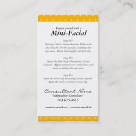 Visita Mini cartão de instrução facial