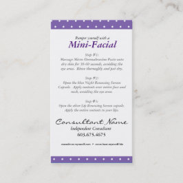 Visita Mini cartão de instrução facial