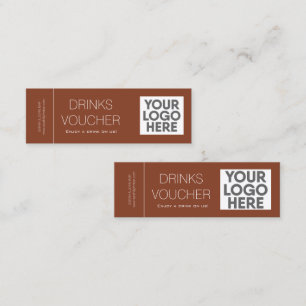 Visita Mini Cartão de Logotipo de Voucher para Bebida Corporat