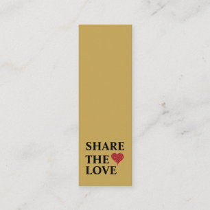 Visita Mini Cartão de Referência do Coração Vermelho Minimalis