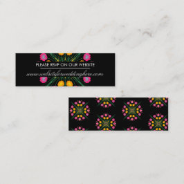 Visita Mini Cartão de site espanhol floral desenhado à mão mex