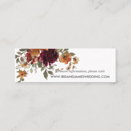 Visita Mini Cartão de Sítio de Casamento Floral Laranja Burnt