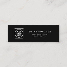 Visita Mini Cartão de Voucher de Bebida Preta | Evento Corpora