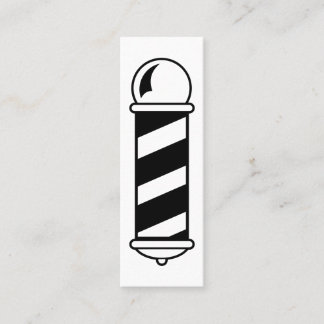 Visita Mini Cartão preto e branco de Pólo da barbearia