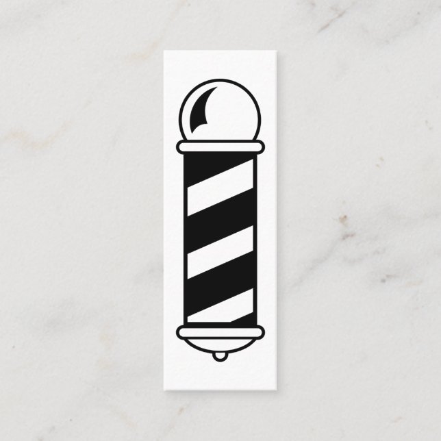 Visita Mini Cartão preto e branco de Pólo da barbearia (Frente)