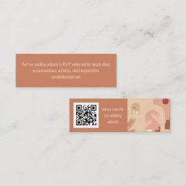 Visita Mini Cartão QR de Boho Modern Floral Terracotta Casamen