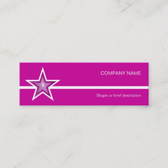 Visita Mini Cor-de-rosa - cartão de visita, linha branca, com  (Frente)