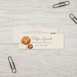 Visita Mini Elegante Floral No Cartão De Referência De Creme